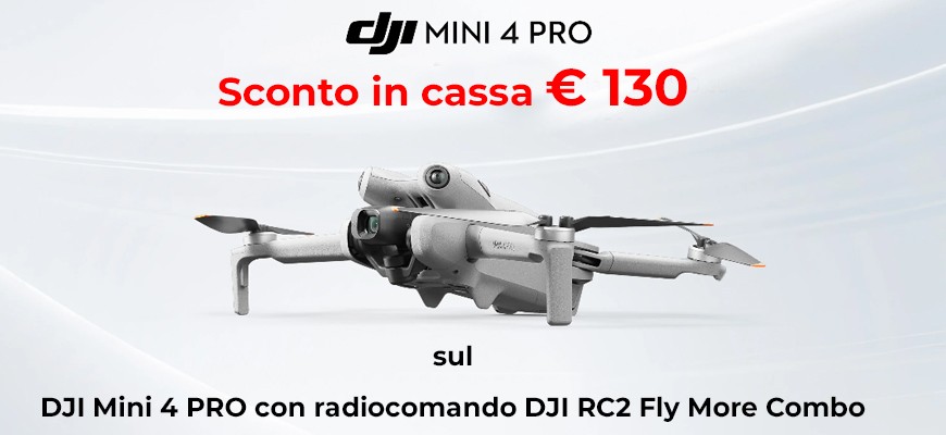 Dji sconto in cassa Mini 4 PRO RC2 Fly More Combo € 130 scade il 31 luglio 2024