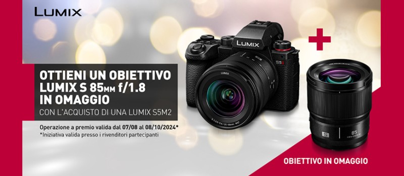 Lumix S5 MII con S 85mm F1.8 in omaggio fino al 8 ottobre 2024