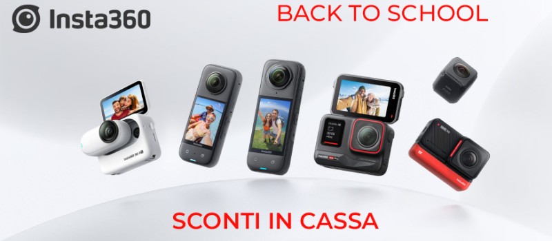 Insta360 promo Back to School sconto in cassa fino all' 11 settembre 2024