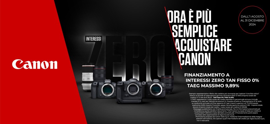 Canon finanziamento tasso zero fino al 31 dicembre 2024