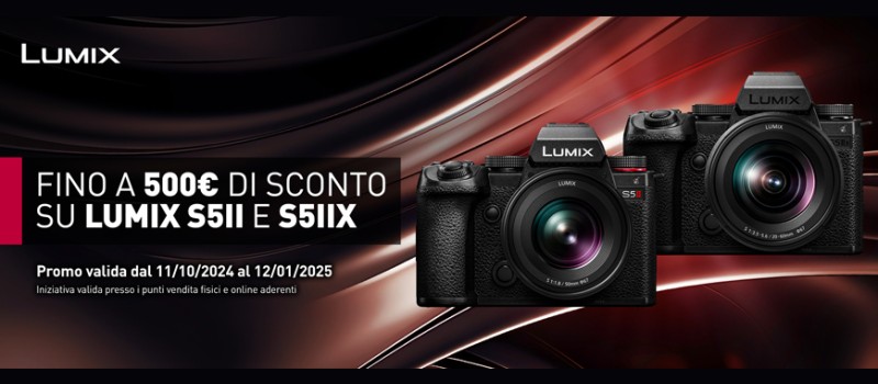 Panasonic sconto in cassa Lumix S5 MII e Lumix S5 MIIX fino € 500 scade il 12 gennaio 2025