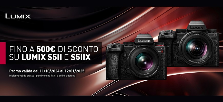 Panasonic sconto in cassa Lumix S5 MII e Lumix S5 MIIX fino € 500 scade il 12 gennaio 2025