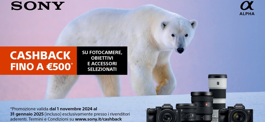 Sony Cashback Winter Edition fino € 500 scade il 31 gennaio 2025