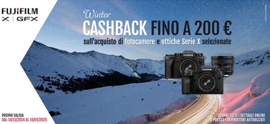 Fujifilm Winter Cashback fino al 16 gennaio 2025