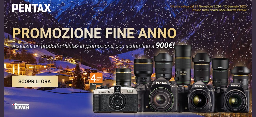 Pentax sconto in cassa fino a € 900 e omaggi scade il 12 gennaio 2025