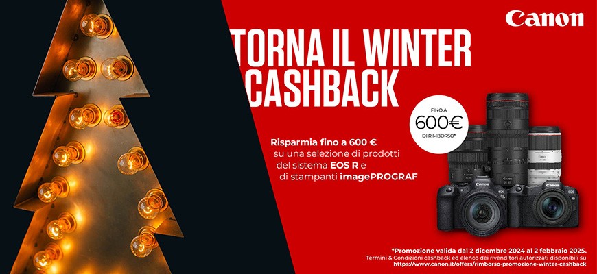 Canon Winter Cashback fino al 2 febbraio 2025