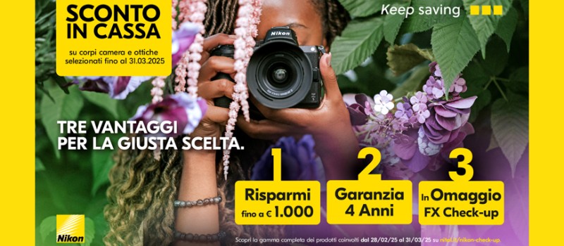 Nikon sconto in cassa fino a € 1.000 scade il 31 marzo 2025